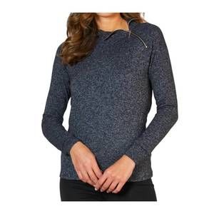 NEW FRENCH KYSS zip neck top in steel